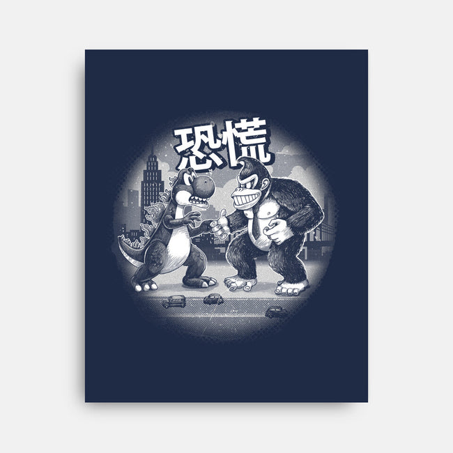 Kaiju Vs Kaiju-None-Stretched-Canvas-Chinellatto