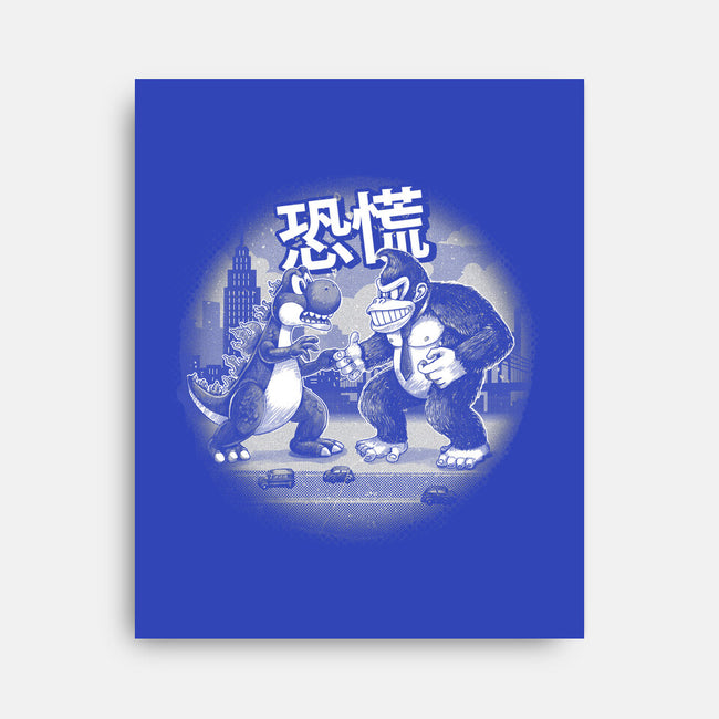 Kaiju Vs Kaiju-None-Stretched-Canvas-Chinellatto