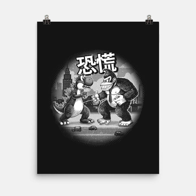 Kaiju Vs Kaiju-None-Matte-Poster-Chinellatto