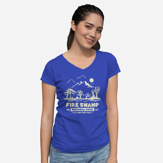 Fire Swamp National Park-Womens-V-Neck-Tee-retrodivision