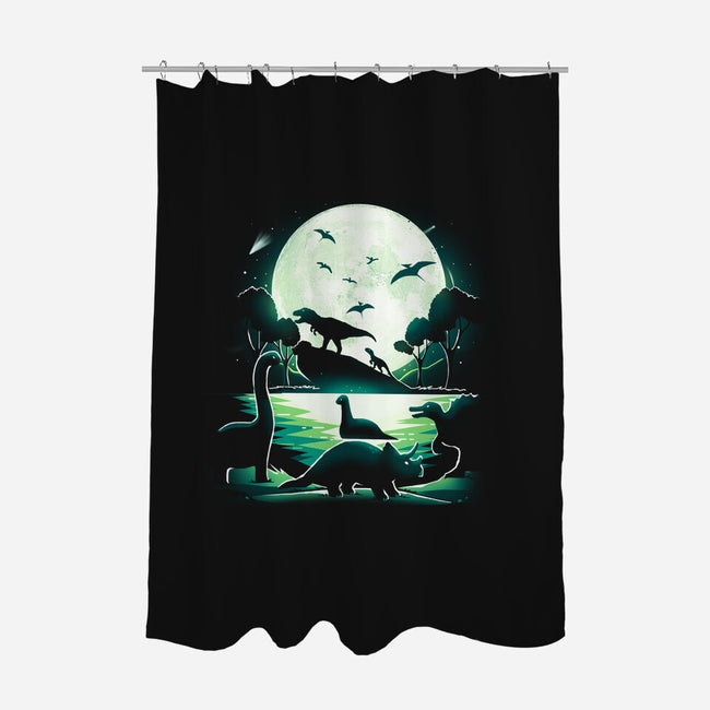 Jurassic Dinosaurs-None-Polyester-Shower Curtain-Vallina84