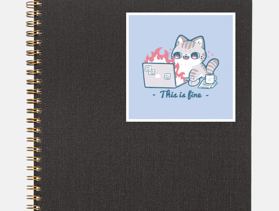 This Is Fine Cat Working