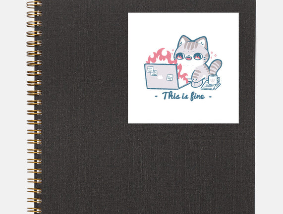 This Is Fine Cat Working