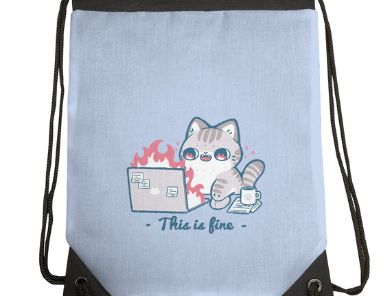 This Is Fine Cat Working