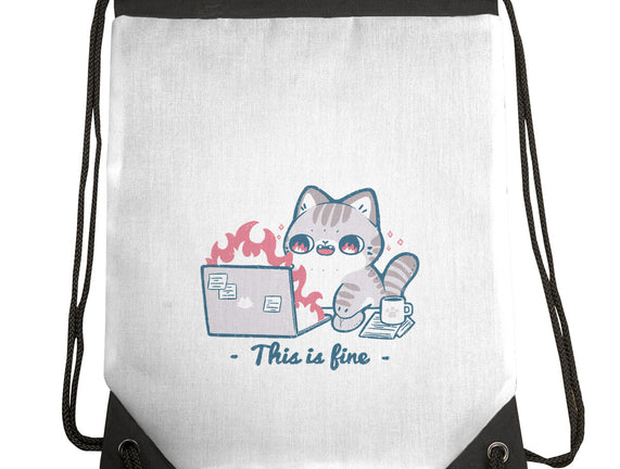 This Is Fine Cat Working