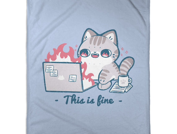 This Is Fine Cat Working