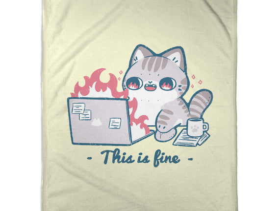 This Is Fine Cat Working