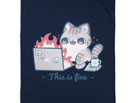 This Is Fine Cat Working