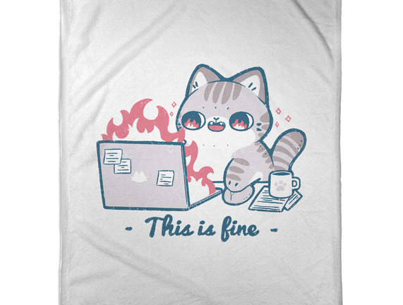 This Is Fine Cat Working