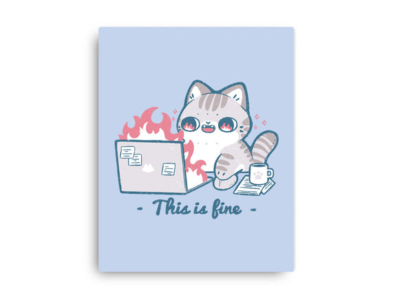 This Is Fine Cat Working