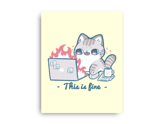 This Is Fine Cat Working
