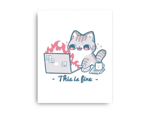 This Is Fine Cat Working