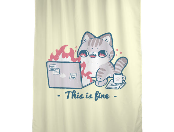 This Is Fine Cat Working