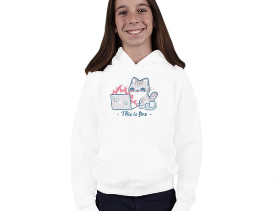 This Is Fine Cat Working