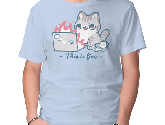 This Is Fine Cat Working