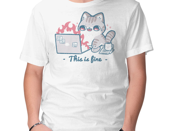 This Is Fine Cat Working