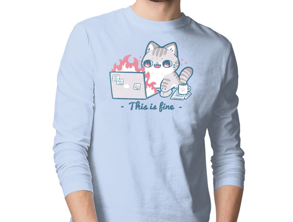 This Is Fine Cat Working