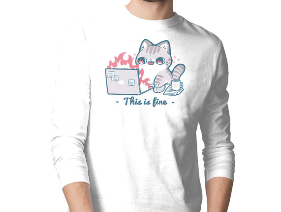 This Is Fine Cat Working
