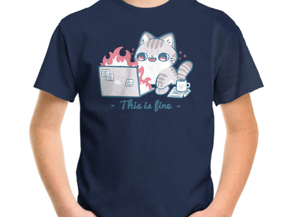 This Is Fine Cat Working