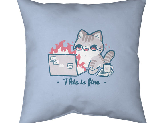 This Is Fine Cat Working