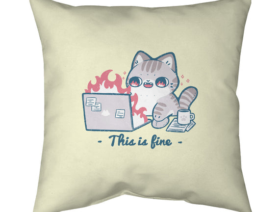 This Is Fine Cat Working