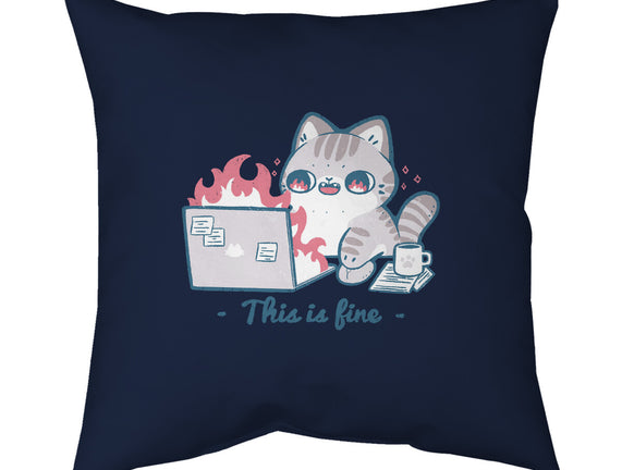 This Is Fine Cat Working