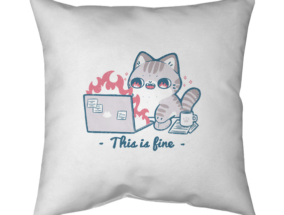 This Is Fine Cat Working