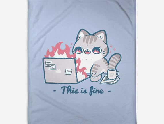 This Is Fine Cat Working