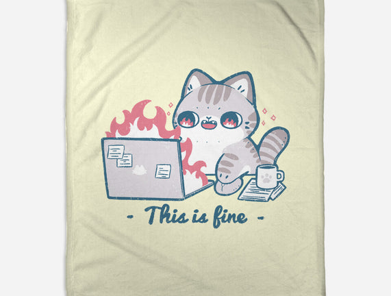 This Is Fine Cat Working