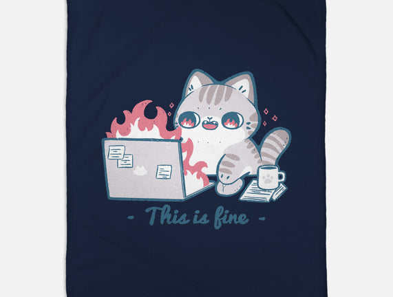 This Is Fine Cat Working