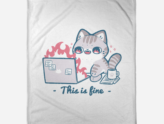 This Is Fine Cat Working