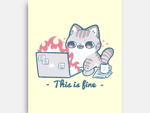 This Is Fine Cat Working