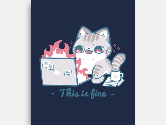 This Is Fine Cat Working