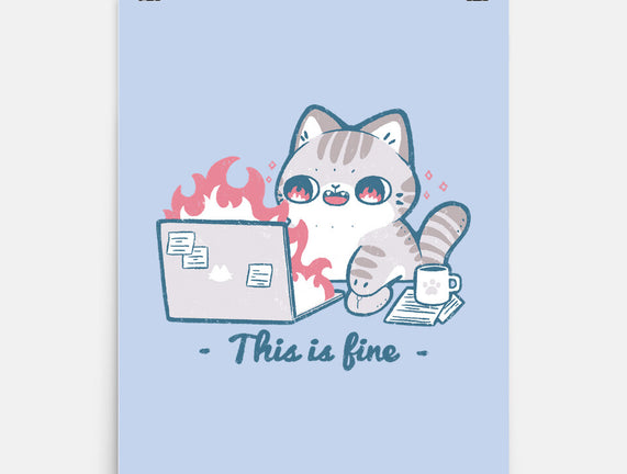 This Is Fine Cat Working