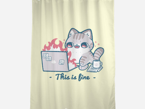 This Is Fine Cat Working
