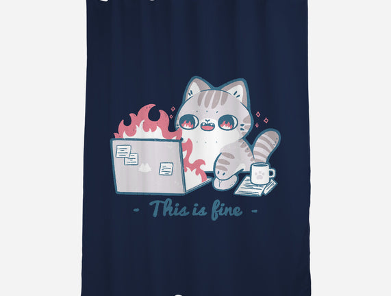 This Is Fine Cat Working