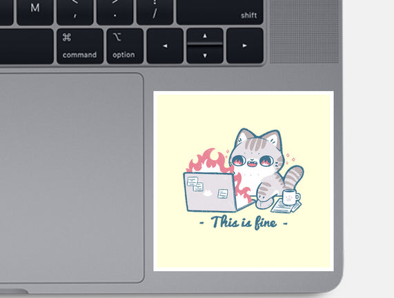 This Is Fine Cat Working