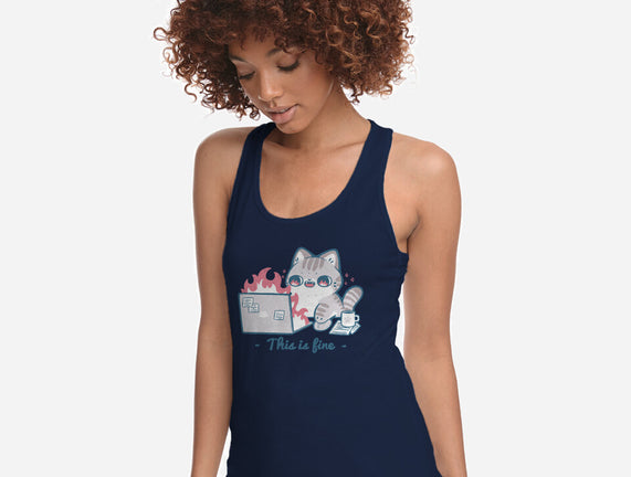 This Is Fine Cat Working
