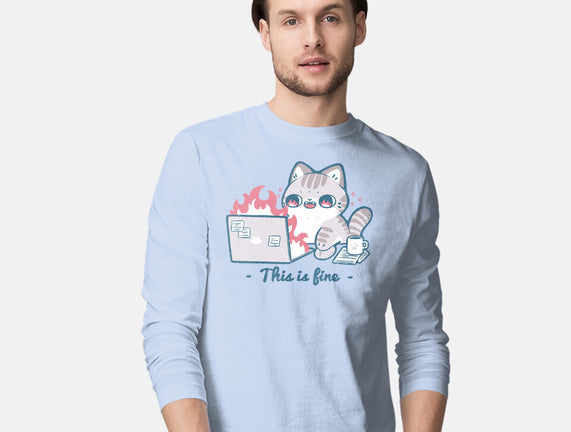 This Is Fine Cat Working