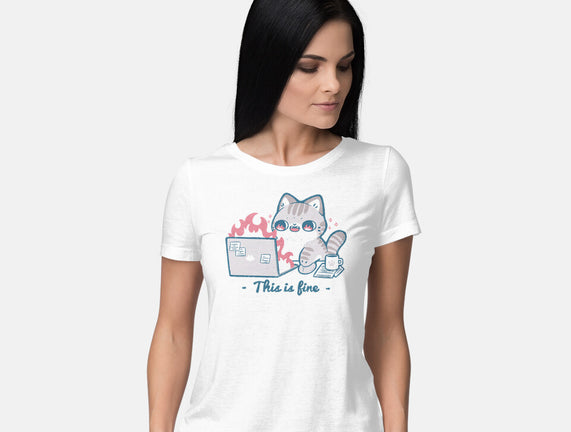 This Is Fine Cat Working