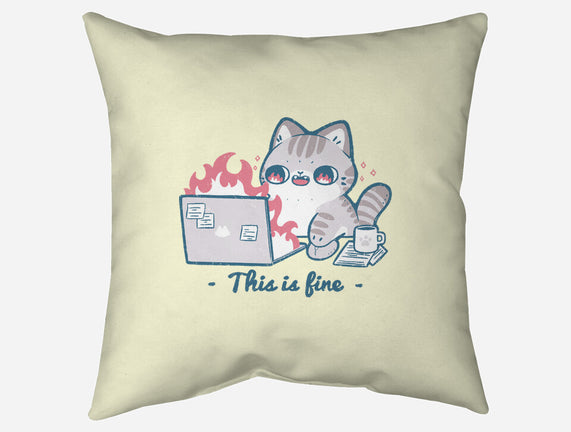 This Is Fine Cat Working