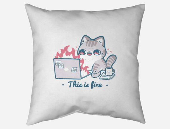 This Is Fine Cat Working
