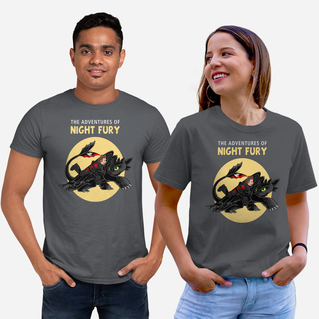 The Adventures Of Night Fury-Unisex-Basic-Tee-joerawks