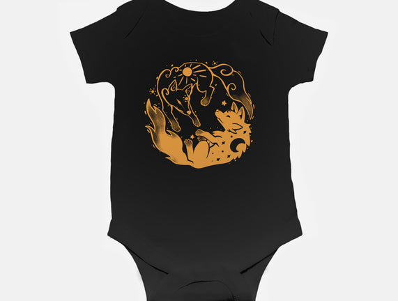 Sun And Moon Golden Wolves