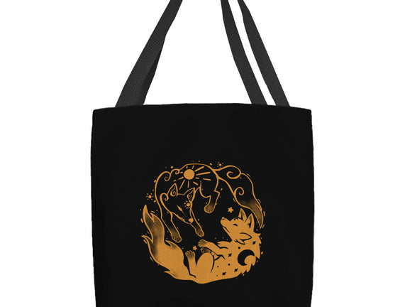 Sun And Moon Golden Wolves