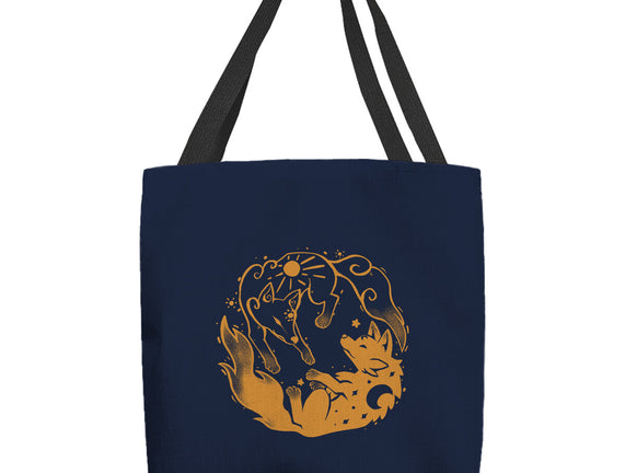 Sun And Moon Golden Wolves