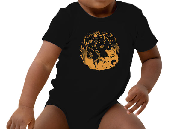 Sun And Moon Golden Wolves