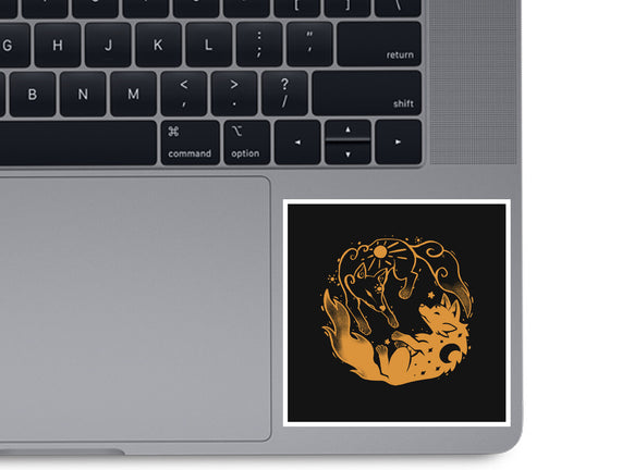 Sun And Moon Golden Wolves