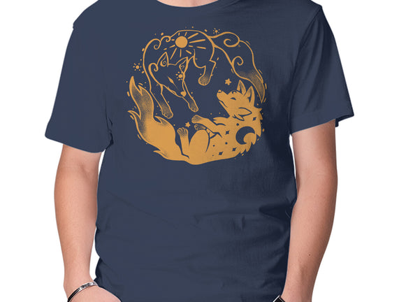 Sun And Moon Golden Wolves