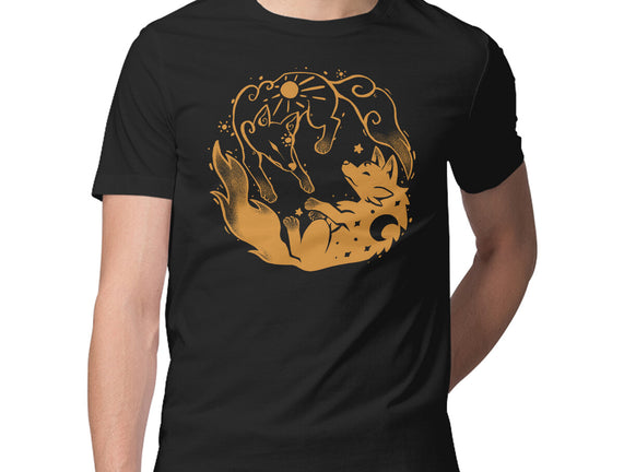 Sun And Moon Golden Wolves